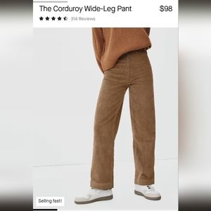 Everlane Wide Leg Corduroy Pant